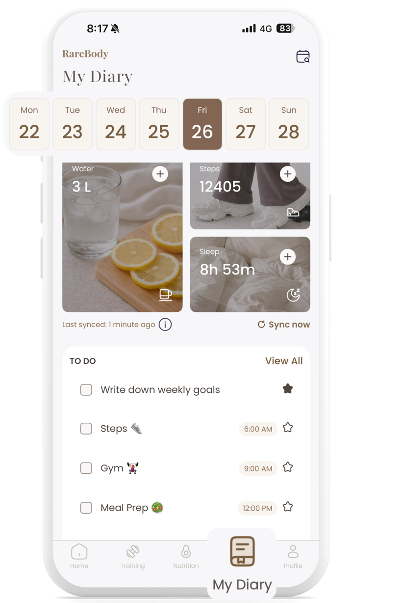 RareBody app goals
