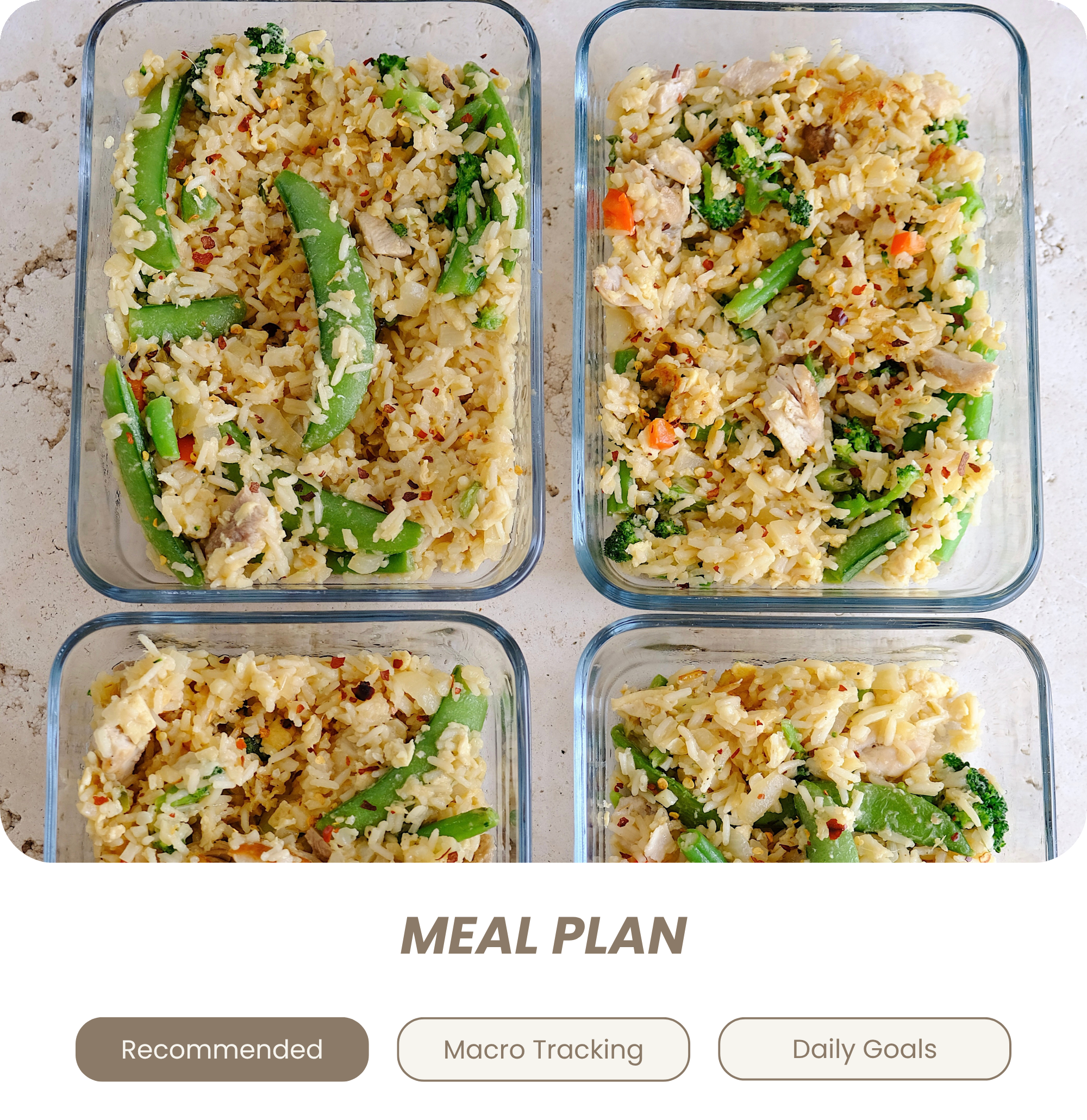 Meal Plan — Recommended, Macro Tracking, Daily Goals